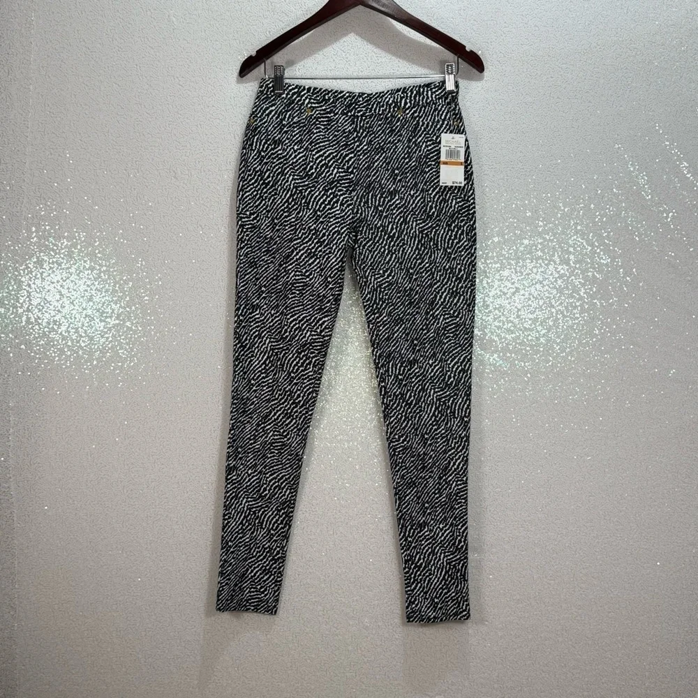 Michael Kors Zebra print jeggings black and white size small